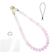 Handmade Natural Gemstone Crystal Beaded Charm Cell Phone Camera Lanyard, Hands-Free Wrist Strap,...