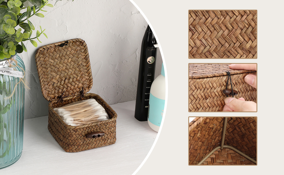 Wicker Basket for Shelf Woven Wicker Storage Bins wicker shelf basket Handwoven Natural Basket Bin