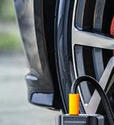 JUSUOX Tire Inflator Portable Air Compressor, 12V DC and battery powered Air Pump for Car Tires