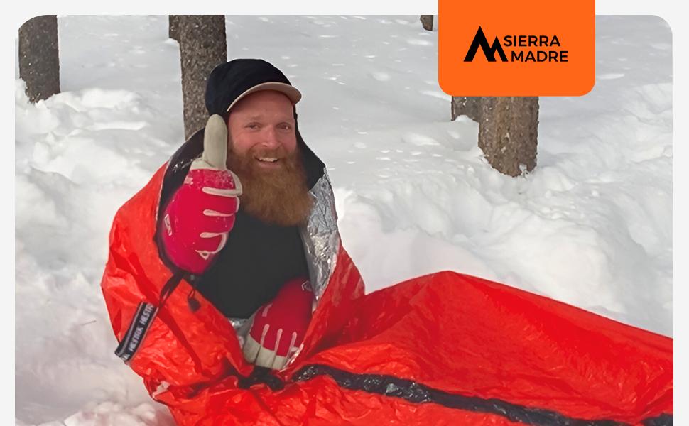 emergency sleeping bag, go bag emergency backpack, emergency tent, sierra madre emergency sleeping