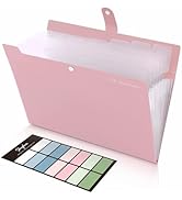 SKYDUE 8 Pockets Expanding File Folders, Accordion Folders, Portable Paper Bill Receipt Organizer...