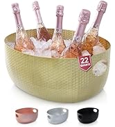 Gusto Nostro Large Beverage Tub for Parties - Metal Tub for Wine Bottles,Champagne,Beers - High C...