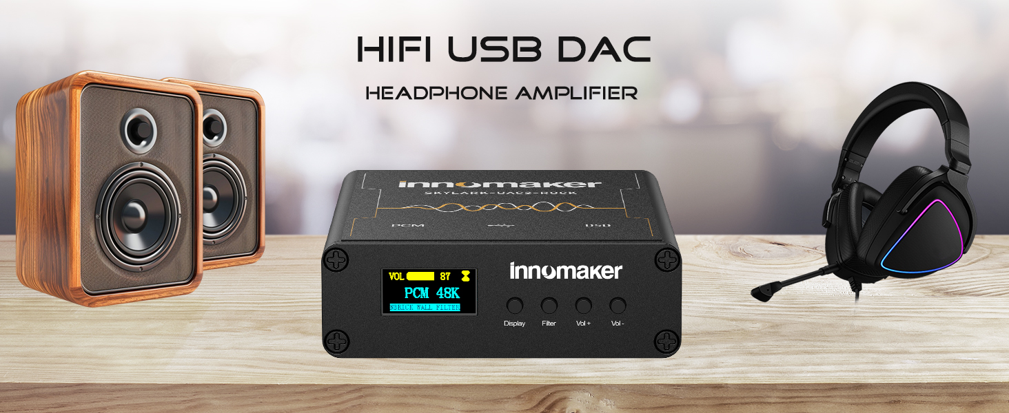 HIFI USB DAC/Headphone-Amplifier with 3.5mm and XRL Outputs ES9038Q2M