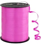 BEISHIDA 500 Yards Matte Hot Pink Ribbon Curling Crimped Ribbon Balloon String Ribbons for Gift W...