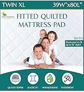twin xl extra long quilted mattress pad protector waterproof mattress cover 39x80 hypoallergenic