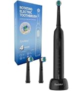 ZyuSiKei Rotating Electric Toothbrush for Adults - Round Head, Gentle on Gums, 4 Modes with 2-Min...