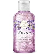 Kustie Lavender Petal Travel Size Body Wash – Visible Provence Petals with Tea Tree Oil | Oil-Con...