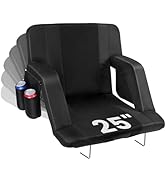JTSIOV Stadium Seats with Back Support, 25" Extra Wide Bleacher Chairs with Back and Cushion, 3D ...