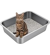 Idymere Large Stainless Steel Litter Box with High Sided, Metal Cat Litter Box, Odor-Free Non-Sti...