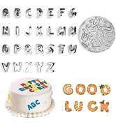 Letter Cookie Cutters Set of 26 - A to Z Alphabet Cookie Cutters 1 Inch Stainless Steel Fondant C...