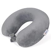 SAIREIDER Travel Pillows for Sleeping Airplane 100% Pure Memory Foam Neck Pillow for Airplanes Wa...