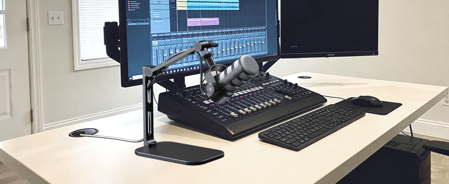 Desktop microphone stand for rode podmic microphones