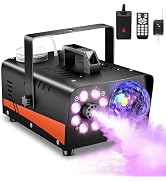 Dashsafe Fog Machine, Smoke Machine with Disco Ball Lights, 800W and 4500CFM with 13-Color LED Ef...
