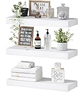 QEEIG Floating Shelves for Wall Bathroom Shelf Bedroom Kitchen Living Room Hanging Book Shelves S...