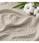 Bedsure Cooling Muslin Blankets for Adults, Summer Blanket King for Bed, 55% Rayon Derived from B...