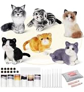 MOREJMTT Needle Felting Kit, 6 PCS Farm Animal Needle Felting Beginner Kits, Wool Felt Needle Fel...
