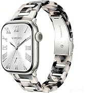 V-MORO Resin Metal Band Compatible with Apple Watch 42mm 41mm 40mm 38mm,Fashion Lightweight Brace...