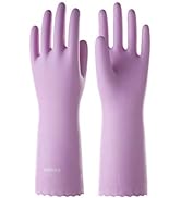 Wahoo PVC Dishwashing Cleaning Gloves, Skin-Friendly, Reusable Kitchen Gloves with Cotton Flocked...