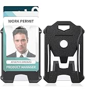 Uniclife 2 Pack Heavy Duty Badge Holder Vertical Hard Plastic Case with Clear Window and Tight Cl...
