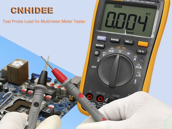 1000V 20A Ultra-Sharp Gold-Plated Test Probe Lead for Multimeter Meter Tester, 41 inch / 105 cm