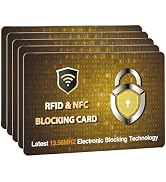 SaiTech IT 5 Pack RFID Blocking Card for Credit Debit ID Card, Golden PL | Slim Anti-Theft Contac...