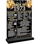 Trgowaul 50th Birthday Anniversary Decorations Women Men, Black Gold Back in 1973 Birthday Poster...
