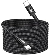 FEMORO 240W USB-C Charge Cable 15ft Fast Charging, Black USB-C Charge Braided Cord with Power Del...