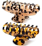 2 Pack Big Hair Claw Clips Tortoise Shell Nonslip Large Claw Clip For Women Celluloid Leopard Pri...
