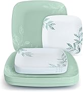 R-kay Mint Green Plastic Plates - 32 Count - 16 Dinner, 10 Inch Sage Green Plates Disposable And ...