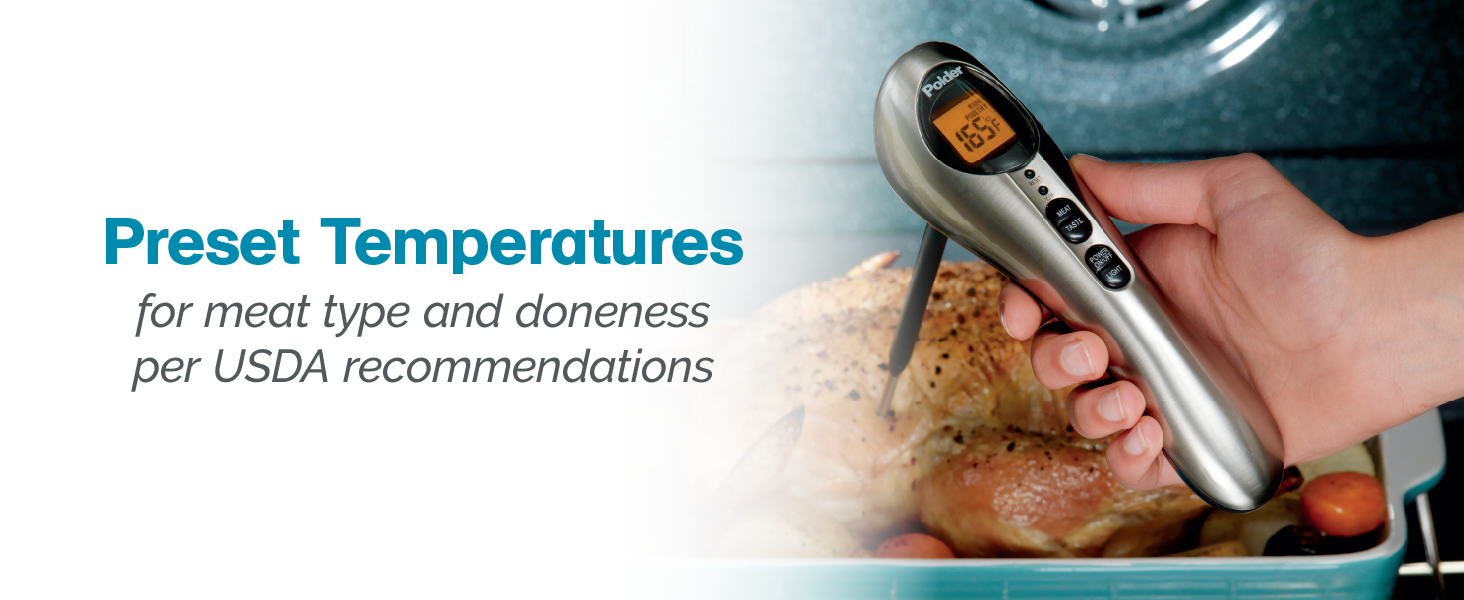 Polder Safe-Serve Instant Read Digital Thermometer