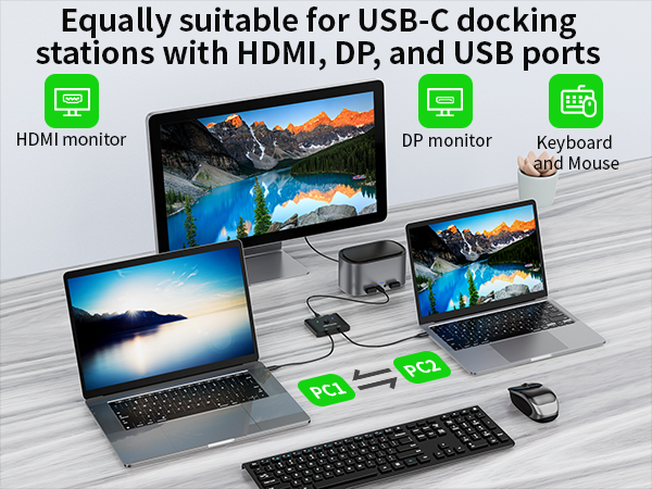 usb c kvm switch 2 pc
