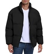 PEGENO Mens Winter Padded Jackets Full Zipper Windproof Jacket Coat