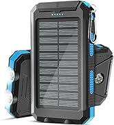 Solar Charger, 38800mAh Solar Power Bank, Waterproof External Backup Battery Power Pack with USB ...