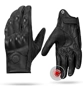 KEMIMOTO Motorcycle Gloves, Leather Motorcycle Riding Gloves for Men and Women, Touchscreen Motor...