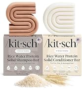 Kitsch Rice Water Shampoo & Conditioner Set – Solid Shampoo & Conditioner Bar with Protein for Ha...
