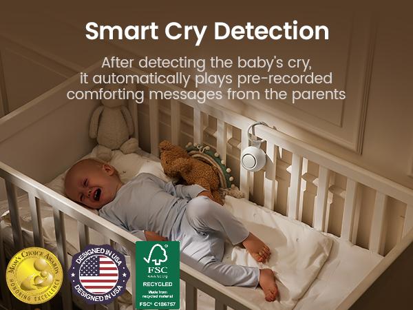 Portable Sound Machine with AI Cry Detection White Noise Machine