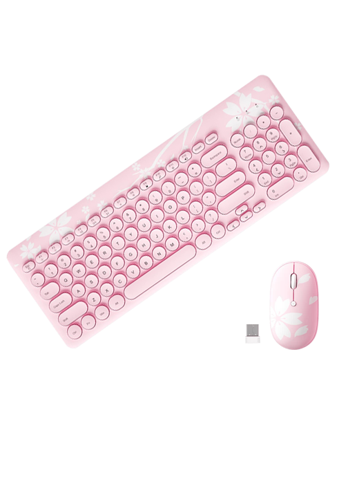 Pink Wireless Keyboard & Mouse Combo