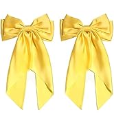 SUSULU Hair Bows for Women,Yellow Bow Hair Clips for Girl Hair Bows Barrette Metal Clips Long Rib...