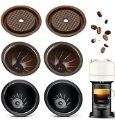 Sendoger 6 pack Reusable Pods Set for Nespresso Vertuo: 2 Black (230ml), 2 Brown (150ml) Refillab...
