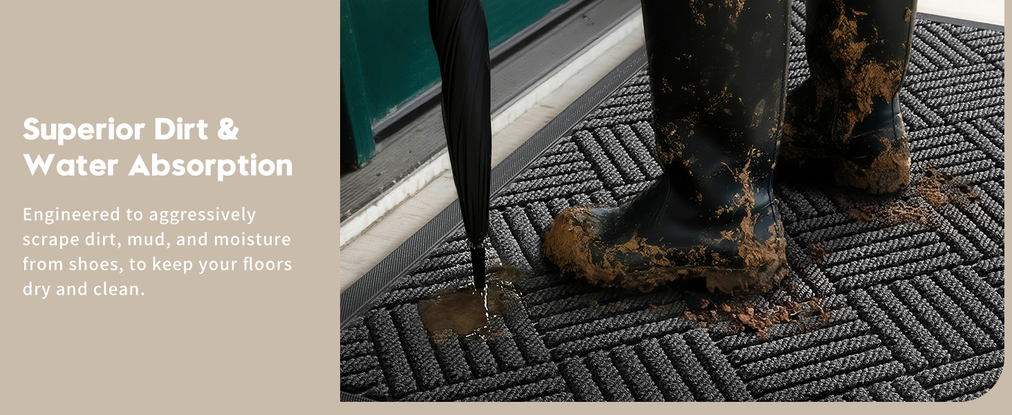 traps mud, sand, water and dust from shoes and pet paws