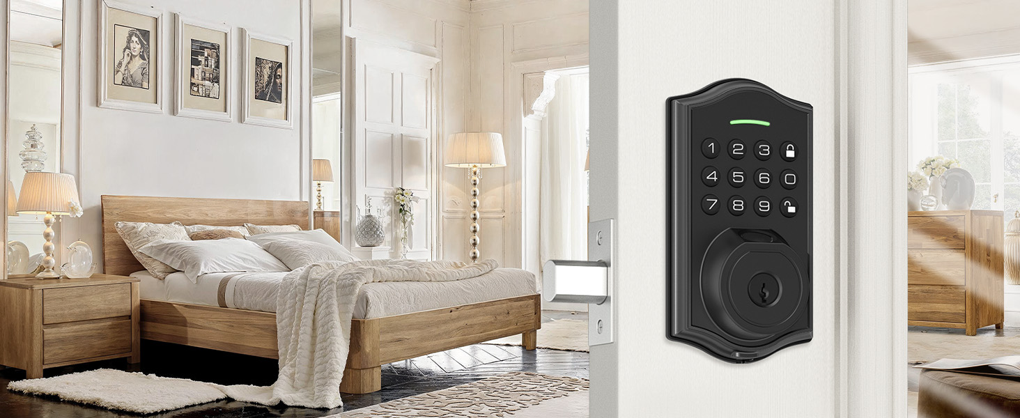 electronic door lock with handle