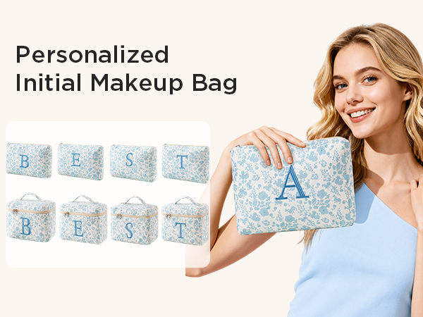 Personalized Initial Makeup Bag