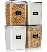 Vtopmart 4 PCS Large Food Storage Containers 5.2L / 175oz, 4 Pieces BPA Free Plastic Airtight Can...