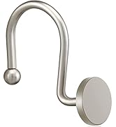 ZESLMG Shower Curtain Hooks, Nickel Shower Curtain Rings Rustproof Metal Round Decorative Shower ...