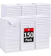 HOMERHYME White Microfiber Cleaning Cloth, 150 Pack Shop Towels All-Purpose Cleaning Rags, Bulk L...