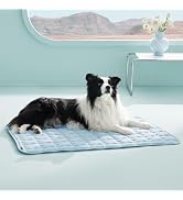 Bedsure Cooling Dog Mat Extra Large, Q-Max>0.5 XL Thin Breathable Cold Crate Pad for Pet, Portabl...