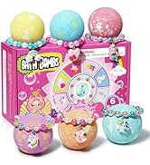 Unicorn Bath Bombs for Kids Girls with Bracelet Inside, sanyi Bubble Bath Toys Birthday Gifts for...