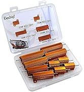 Eiechip Set of 10 Power Resistor, Aluminum Shell Resistors, 25W 6 Ohm/8 Ohm, 50W 25 Ohm, 100W 8 O...