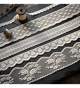 IDONGCAI 10 Yards Lace Trim Ribbon Set – 5 Styles Assorted Scalloped Lace for Sewing, Vintage Flo...