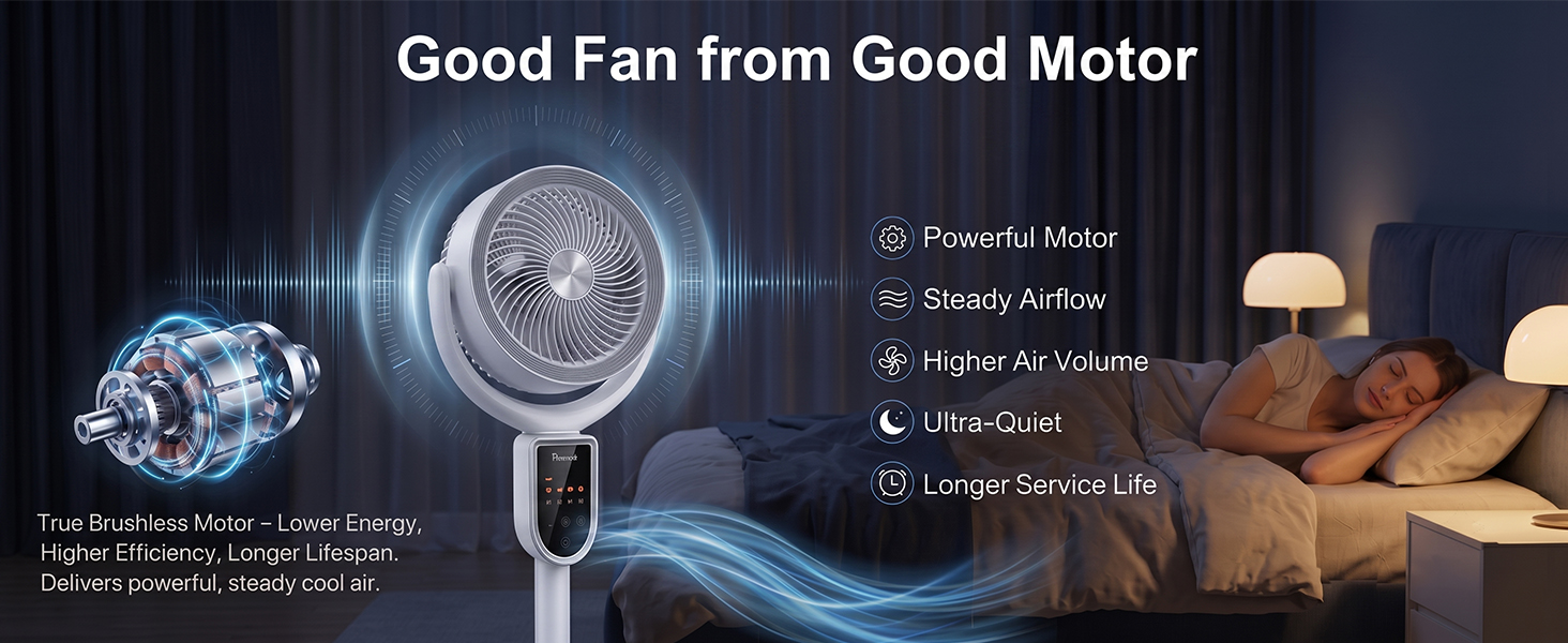 Wahacool Cordless Pedestal Fan